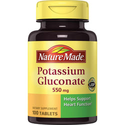 Nature Made Potassium Gluconate, 550mg, 100 Tablets
