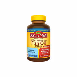 Nature Made Fish Oil Burp-Less Ultra Omega 3 1400 mg One Per Day, 100 Softgels, Fish Oil Omega 3 Supplement For Heart, Brain, ...
