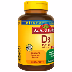 Nature Made Vitamin D3 1000 IU (25 mcg) Tablets, 350 ct