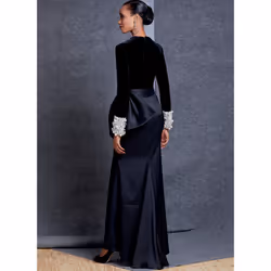 Vogue V1605A5 Women's Close-Fitting Blouse and Wrap Skirt Sewing Patterns, Sizes 6-14