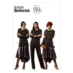 Butterick Patterns B5858 Misses' Top  Skirt and Pants Sewing Template