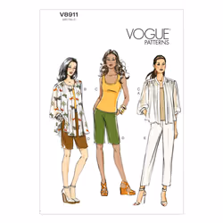 Vogue Patterns V8911 Misses' Jacket Top Shorts and Pants Sewing Templ