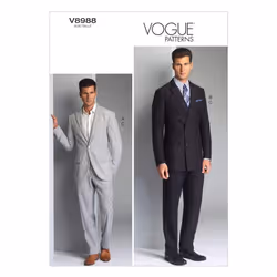 Vogue Patterns V8988MXX Men's Jacket and Pants Sewing Template Size M