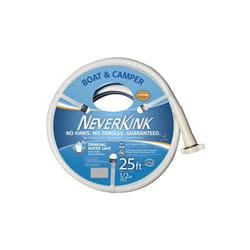 Apex 7612-25 0.5 in. x 25 ft. NeverKink Boat & Camper Hose, White With Blue Stripe
