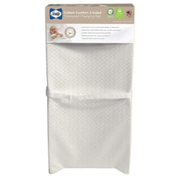 Sealy Baby Cotton Comfort Waterproof 3-Sided Contoured Baby Diaper Changing Pad for Dresser or Changing Table - White  32  x 16