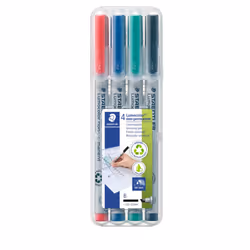 Staedtler Lumocolor Universal Felt Tip Refillable Permanent Marker Pens  Box of 6 Assorted Color Pens  0.4mm 313 WP6 (312 WP4 ...