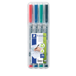 Staedtler Lumocolor Universal Felt Tip Refillable Permanent Marker Pens  Box of 6 Assorted Color Pens  0.4mm 313 WP6 (312 WP4 ST) red