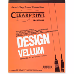 Staedtler Mars Vellum Paper  16#  Rag  8.5 x 11 Inches  Plain  50 Sheets per Pad 946811P