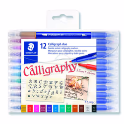 STAEDTLER double ended calligraphy markers calligraph duo for narrow