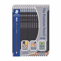 Staedtler The Premium Pencil Norica HB2 Black Barrel Wood Pencils - 72 Pack
