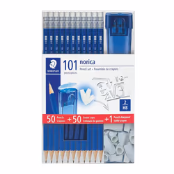 STAEDTLER Norica Pencil Set With Eraser Caps and Sharpener  101ct