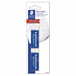 Staedtler Mars Plastic Erasers  White  Pack of 2