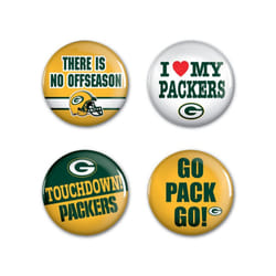 WinCraft NFL Green Bay Packers Round Button (4 Pack), 1 1/4