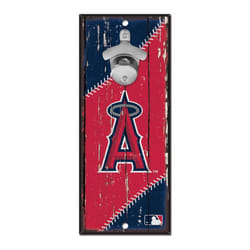 WinCraft MLB Los Angeles Angels Bottle Opener5x11 Wood Sign Bottle Opener, Team Colors, 5x11