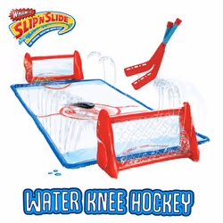 Wham-O Slip N Slide Water Knee Hockey Goals Set for Lawn Backyard Includes 2 Inflatable Hockey Goals 2 Hockey Sticks 1 Inflatable Puck
