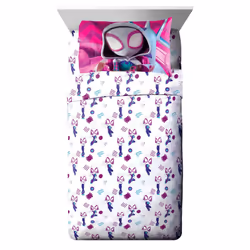 Marvel Spidey & His Amazing Friends Ghost Spider Gwen Twin Size Sheet Set - Super Soft Kids 3 Piece Bedding Set - Fade Resist ...