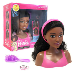 Barbie Girls Hair Styling Head Doll  Black Hair 7pc Set