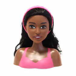 Barbie Girls Hair Styling Head Doll  Black Hair 7pc Set