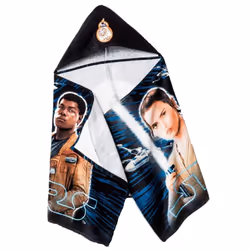 Star Wars Hooded Towel Finn  Rey & BB8 Cotton Bath  Beach  Pool