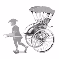 Metal Earth Japanese Rickshaw, Rickshaw model, Assembly kit, Japanese Rickshaw, Any gender, Metal, Moderate