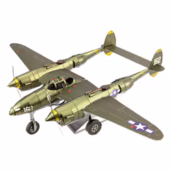 Metal Earth P-38 Lightning, Fixed-wing aircraft model, Assembly kit, Lockheed P-38 Lightning, Any gender, Metal, Challenging