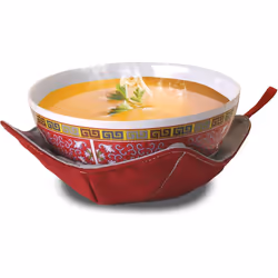 Jokari 161062 - Bowl Holder - Microwavable - Protects Fingers and Laps from Hot Microwaved Bowls - Shaped to Fit Bowls - Grey
