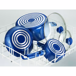 T-fal B037SE64 B037SE Excite ProGlide Nonstick Thermo-Spot Heat Indicator Dishwasher Oven Safe Cookware Set  14-Piece  Blue