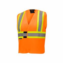 Pioneer High Visibility Flame Resistant Vest with 3 Snap Button Front Polyester Mesh Reflective Tape Orange Unisex 2/3X ...