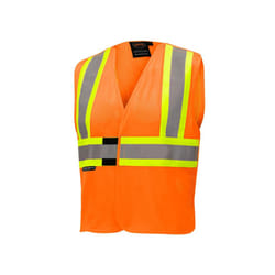 Pioneer High Visibility  Flame Resistant Vest with 3 Snap Button Front  Polyester Mesh  Reflective Tape  Orange  Unisex  2/3XL  V2510850U-2/3XL
