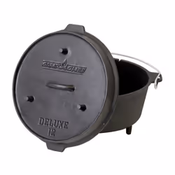 Camp Chef Deluxe 12 Dutch Oven - Cast Iron Dutch Oven with Lid & Lid Lifter for Indoor & Outdoor Cooking - 9 1/3 Quarts