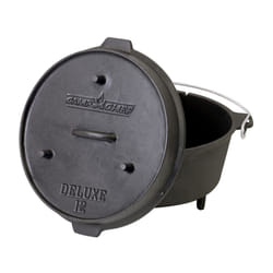 Camp Chef Deluxe 12 Dutch Oven - Cast Iron Dutch Oven with Lid & Lid Lifter for Indoor & Outdoor Cooking - 9 1/3 Quarts