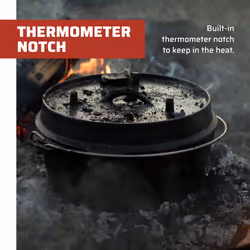 Camp Chef Deluxe 12 Dutch Oven - Cast Iron Dutch Oven with Lid & Lid Lifter for Indoor & Outdoor Cooking - 9 1/3 Quarts