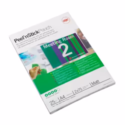 GBC Peel`n Stick Laminating Pouches A4 2x75 Micron Matt (25), A4, 0.15 mm, 25 pc(s)