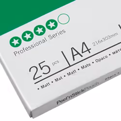 GBC Peel`n Stick Laminating Pouches A4 2x75 Micron Matt (25)
