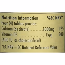 Solgar Calcium Citrate with Vitamin D3 Tablets - Pack of 60