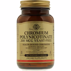 Solgar, Chromium Polynicotinate, 200 mcg, 100 Vegetable Capsules