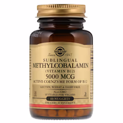 Solgar, Sublingual Methylcobalamin (Vitamin B12), 5,000 mcg, 60 Nuggets