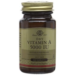 Solgar 5000 IU Dry Vitamin A Tablets - 100 Tablets