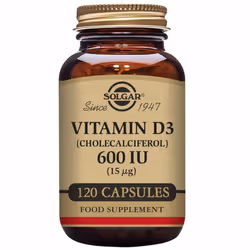 Solgar Vitamin D3 (Cholecalciferol) 600 IU (15 Âµg) Vegetable Capsules - Pack of 120