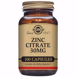 Solgar Zinc Citrate 30 mg Vegetable Capsules - Pack of 100