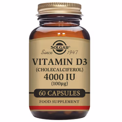 Solgar Vitamin D3 (Cholecalciferol) 4000 IU (100 µg) Vegetable Capsules - Pack of 60
