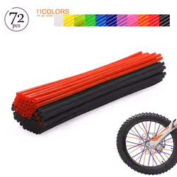 Worldmotop Mixed 72Pcs Dirt Bike Spoke Covers Wheel Spoke Wraps Wheel Rim Spoke Skins Universal for Yamaha Honda BMW Suzuki Kawasaki Wheelchair -Spok