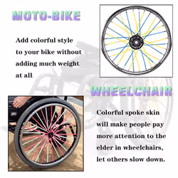 Worldmotop Mixed 72Pcs Dirt Bike Spoke Covers Wheel Spoke Wraps Wheel Rim Spoke Skins Universal for Yamaha Honda BMW Suzuki Kawasaki Wheelchair -Spok