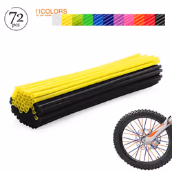 Worldmotop Mixed 72Pcs Dirt Bike Spoke Covers Wheel Spoke Wraps Wheel Rim Spoke Skins Universal for Yamaha Honda BMW Suzuki Kawasaki Wheelchair -Spok