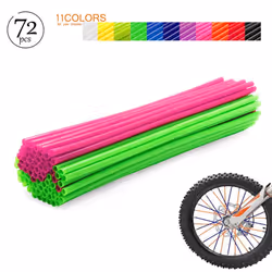 Worldmotop Mixed 72Pcs Dirt Bike Spoke Covers Wheel Spoke Wraps Wheel Rim Spoke Skins Universal for Yamaha Honda BMW Suzuki Kawasaki Wheelchair -Spok