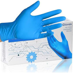 The Helper Bees B08LNWXTZT medical exam gloves Blue L 100 pc(s)