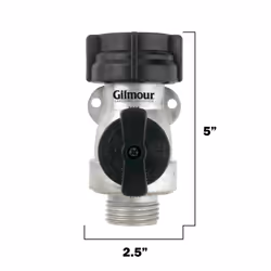 Gilmour Garden Hose Shut Off Valve, Durable Metal Full Flow Water Shut Off Valve