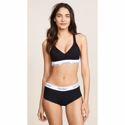 Calvin Klein Women's Modern Cotton Boyshort Panty  Black  Large