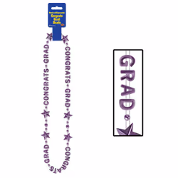 Beistle 50595-PL, Fancy dress beads, Purple, 1 pc(s)