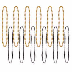 Beistle 50570-BKGD, Fancy dress beads, Gold, Black, 12 pc(s)